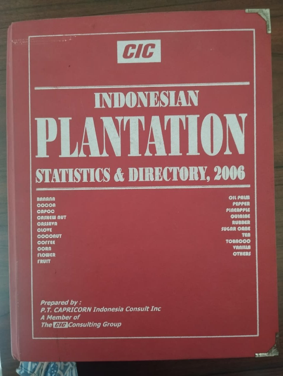 Cover Indonesian Plantation Statistics & Directory, 2006